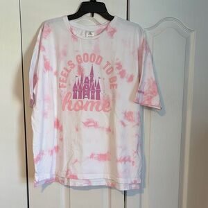 Disney Pink and White Short Sleeve Tee